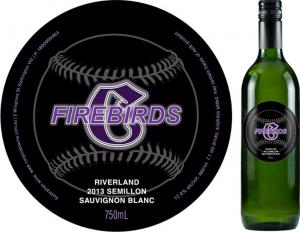 Central Firebirds Baseball label bottle